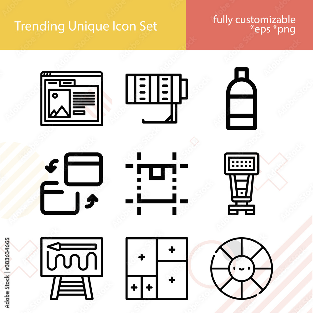 Simple set of mosaic related lineal icons. Simple set of mosaic related lineal icons.