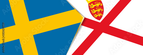 Sweden and Jersey flags, two vector flags.