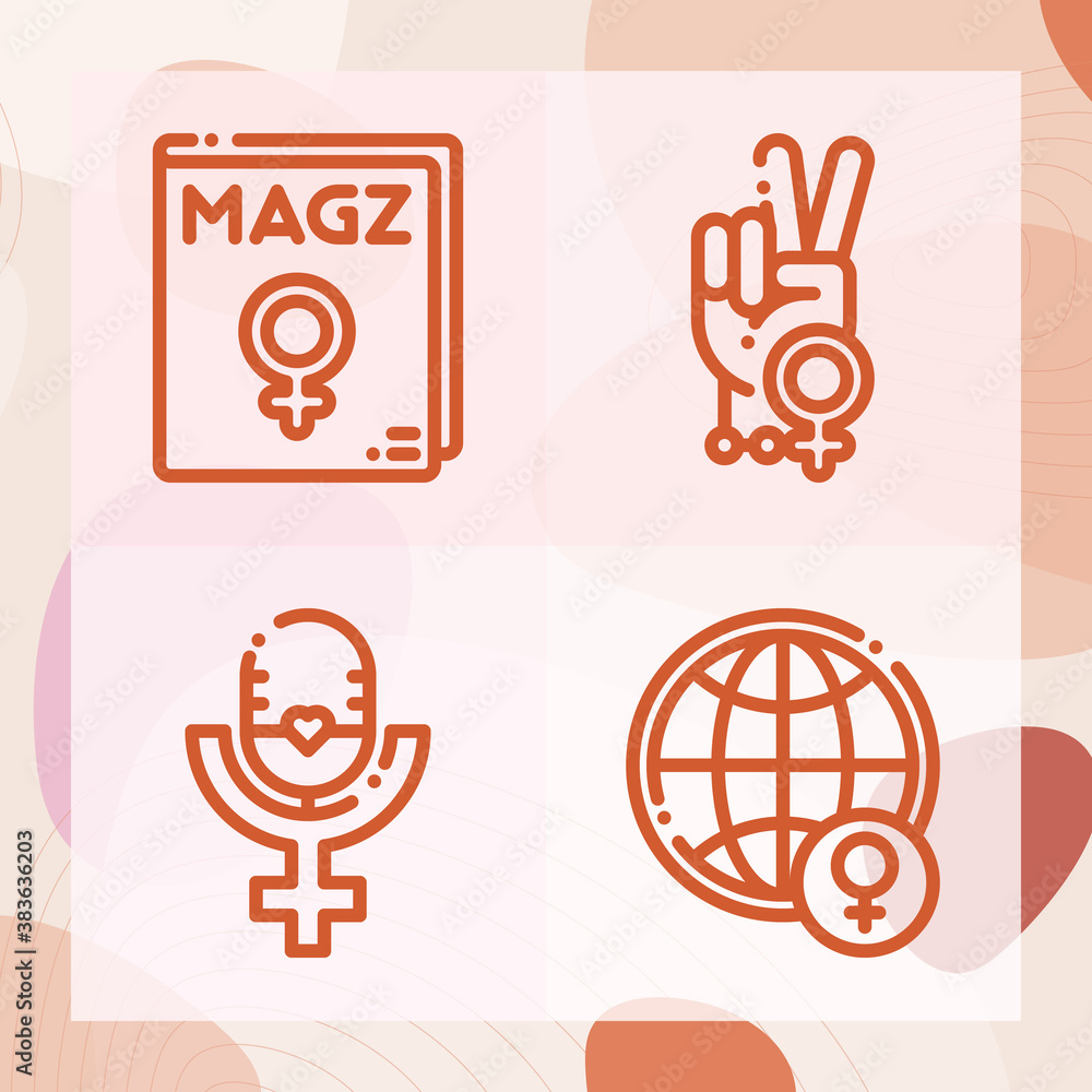Simple set of postmodern related lineal icons Simple set of postmodern related lineal icons