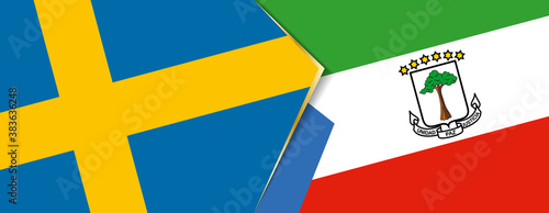 Sweden and Equatorial Guinea flags, two vector flags.