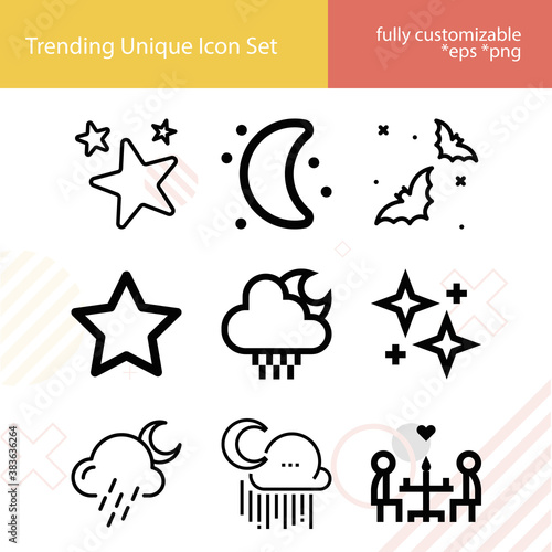 Simple set of along related lineal icons.