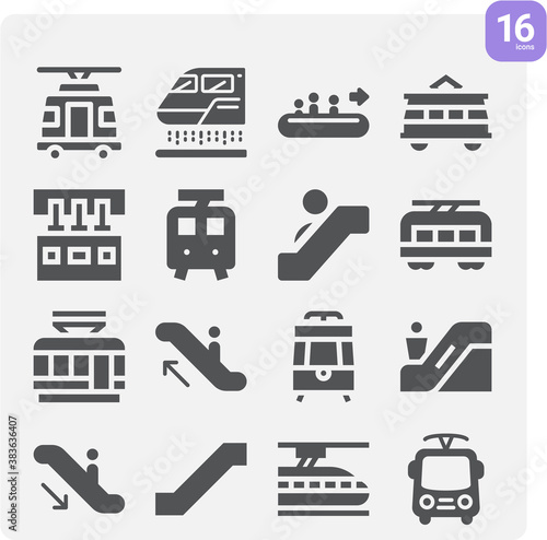 Simple set of explicitly related filled icons.
