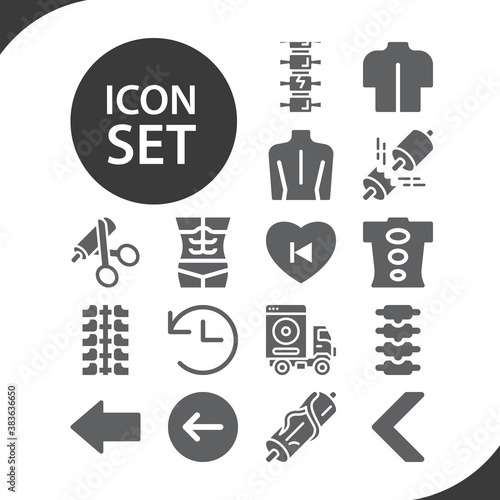 Simple set of vertebral canal related filled icons.