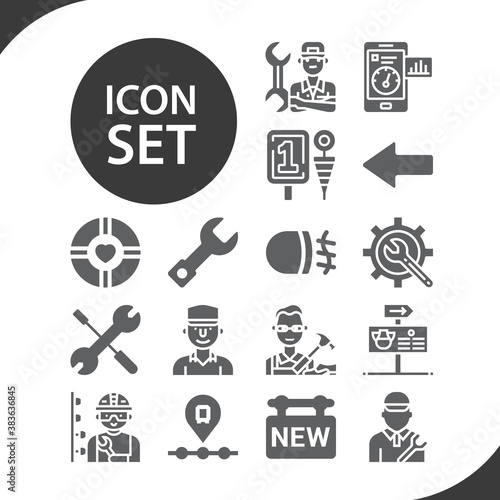 Simple set of comprises related filled icons.