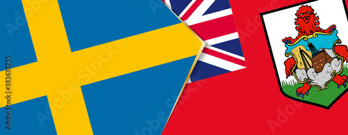 Sweden and Bermuda flags, two vector flags.