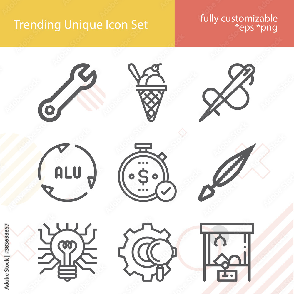 Simple set of shed related lineal icons. Simple set of shed related lineal icons.