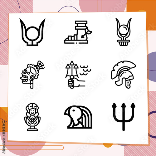 Simple set of 9 icons related to pathologic