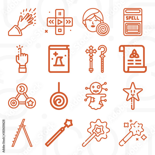 16 pack of backwards  lineal web icons set