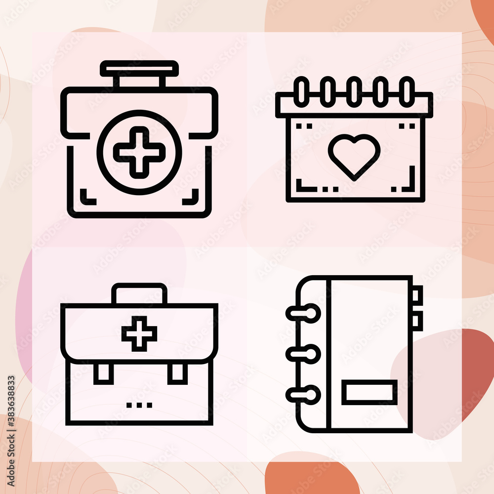 Simple set of appointment related lineal icons Simple set of appointment related lineal icons