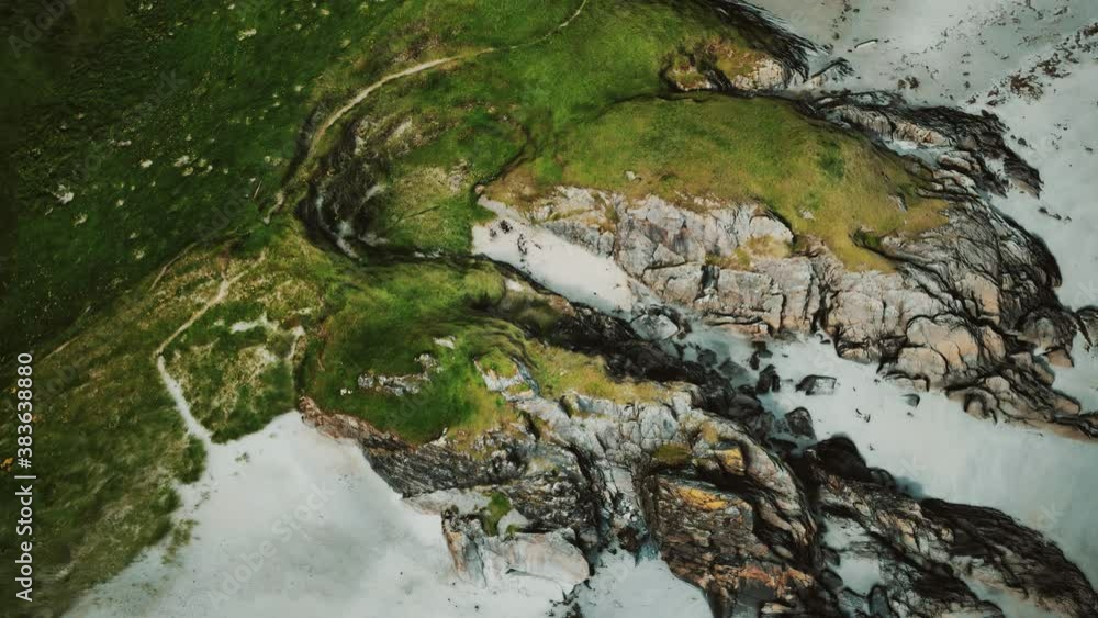 Aerial view of the beautiful coast with rock cliffs Aerial view of the beautiful coast with rock cliffs