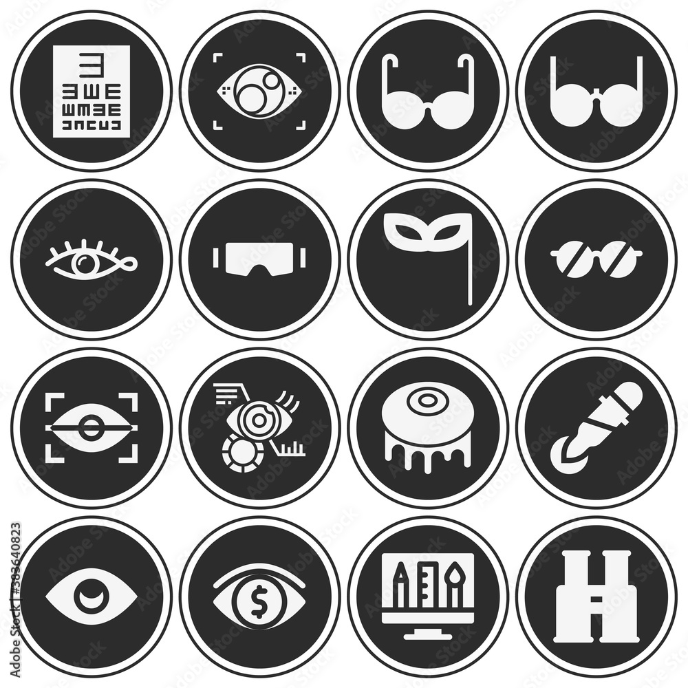 16 pack of blindness  filled web icons set