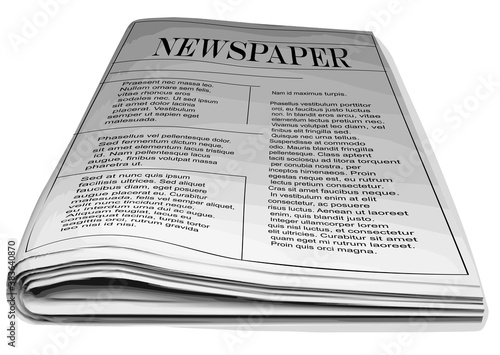 newspaper isolated on white
