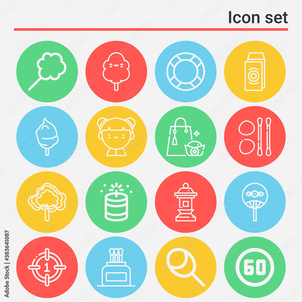 16 pack of min  lineal web icons set