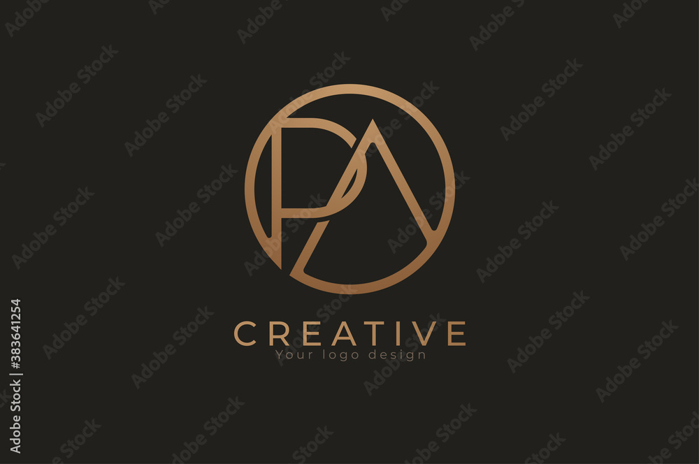 Abstract initial letter P and A logo, usable for branding and business logos, Flat Logo Design Template, vector illustration Abstract initial letter P and A logo, usable for branding and business logos, Flat Logo Design Template, vector illustration