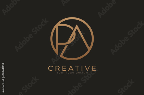 Abstract initial letter P and A logo, usable for branding and business logos, Flat Logo Design Template, vector illustration