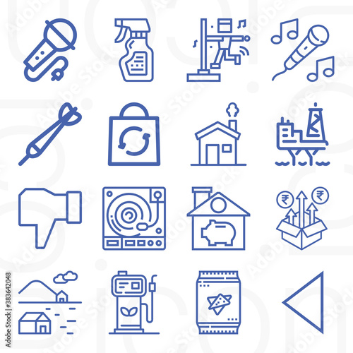 16 pack of stage  lineal web icons set