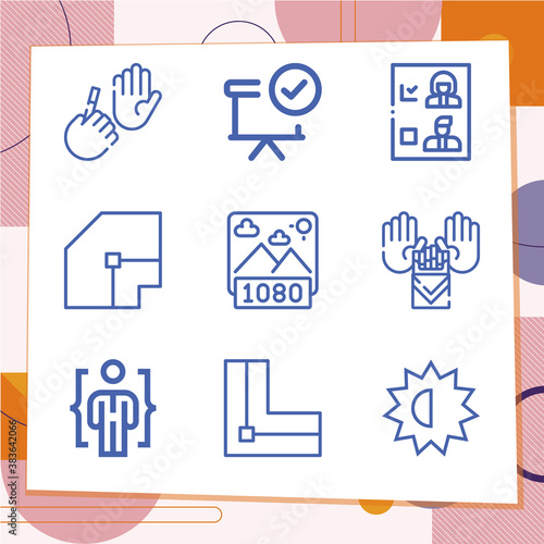 Simple set of 9 icons related to decision making