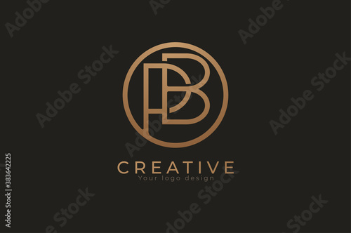 Abstract initial letter P and B logo, usable for branding and business logos, Flat Logo Design Template, vector illustration
