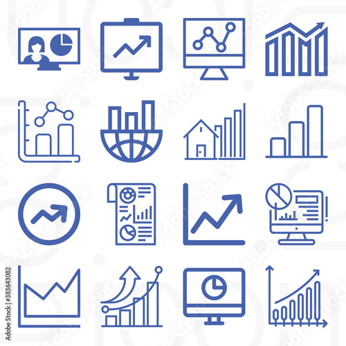 16 pack of rewarding  lineal web icons set