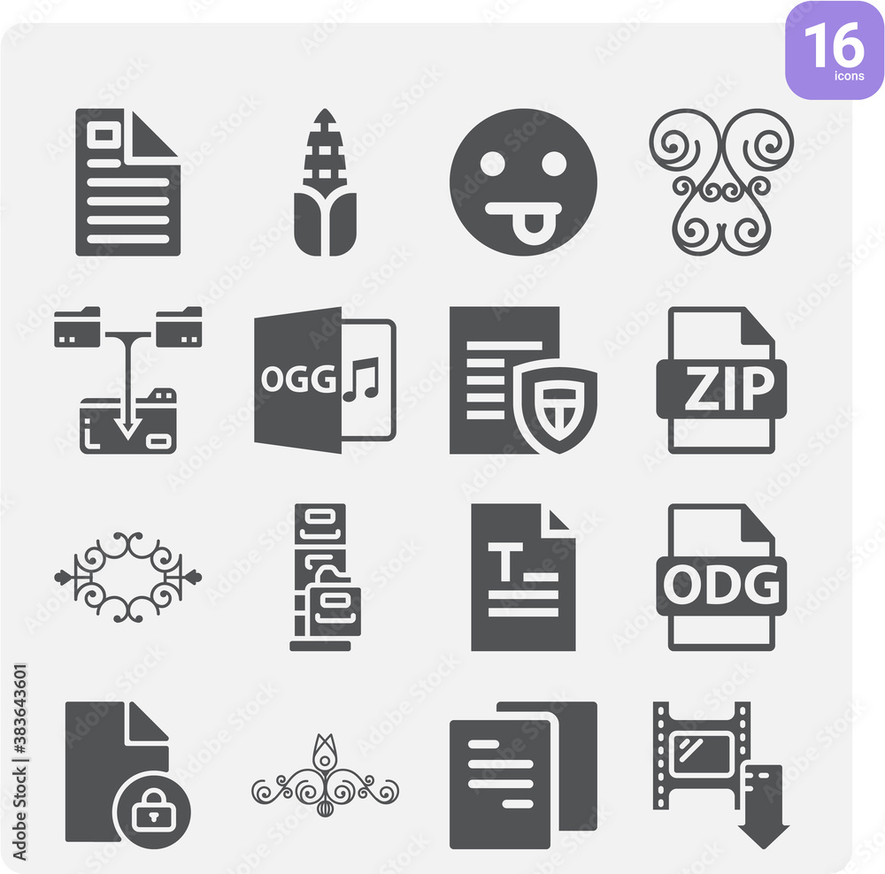 Simple set of indian related filled icons.