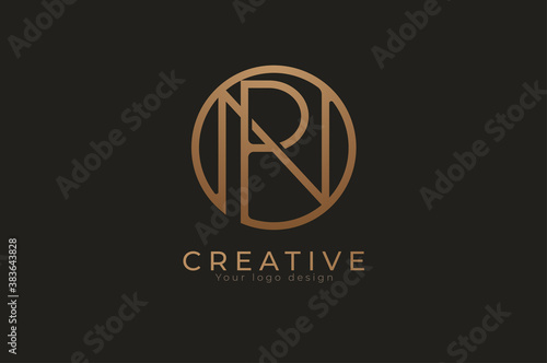 Abstract initial letter P and N logo, usable for branding and business logos, Flat Logo Design Template, vector illustration