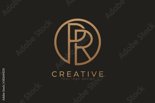 Abstract initial letter P and R logo, usable for branding and business logos, Flat Logo Design Template, vector illustration