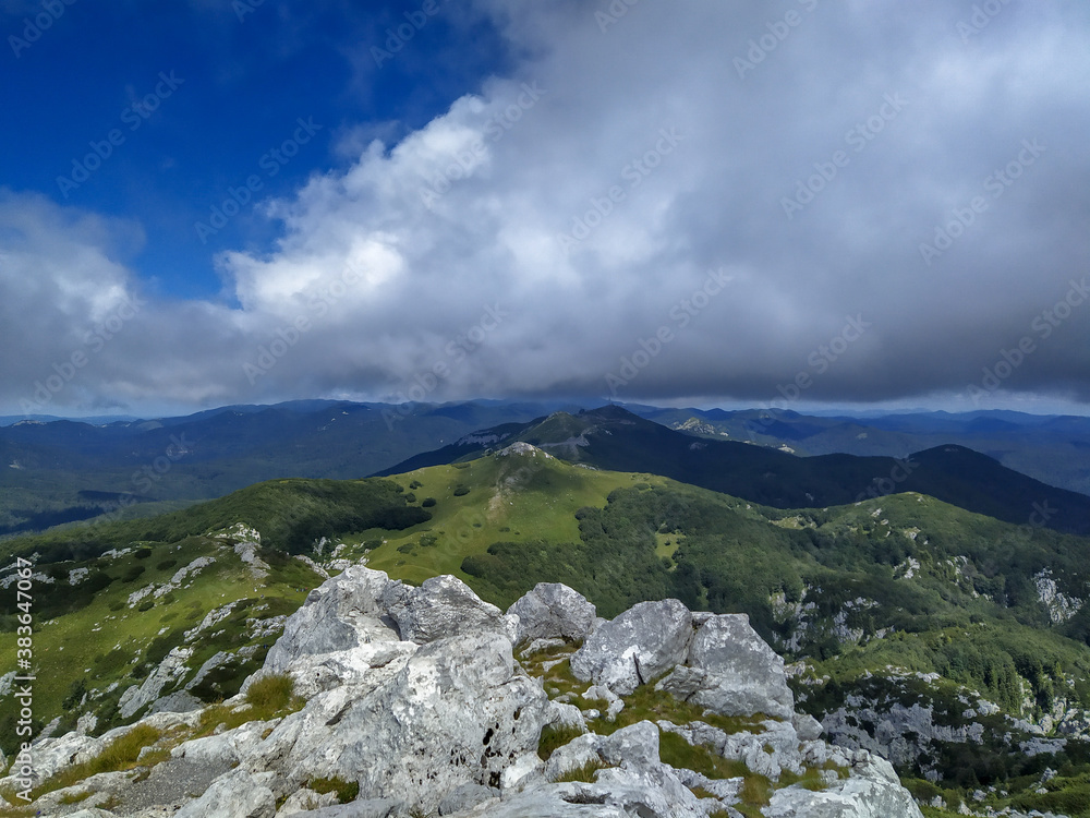 Mountain panoramic view from Snjeznik in national park Risnjak, Croatia Mountain panoramic view from Snjeznik in national park Risnjak, Croatia