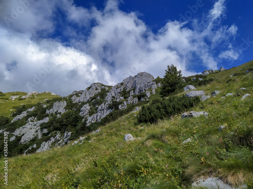 Mountain panoramic view from Snjeznik in national park Risnjak, Croatia