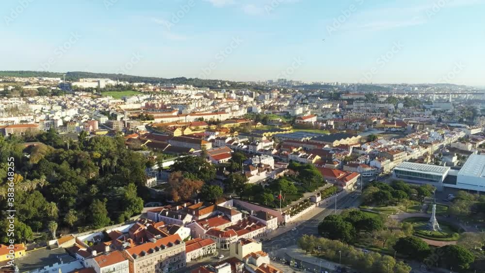 Lisbon. Aerial view in Belem District. Lisboa, Portugal. Drone Footage Lisbon. Aerial view in Belem District. Lisboa, Portugal. Drone Footage