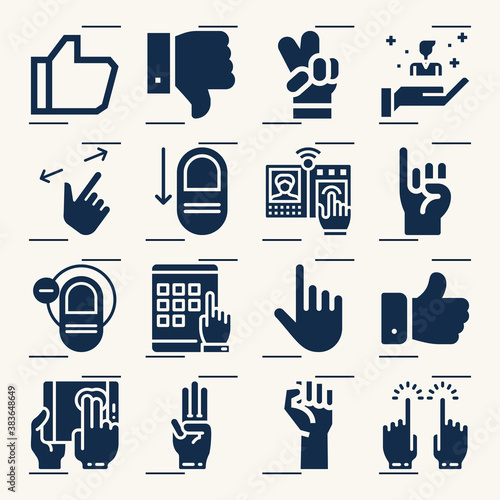 Simple set of choosing related filled icons.