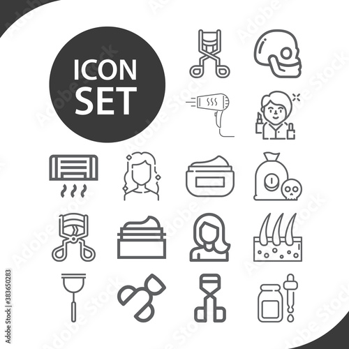 Simple set of scalp related lineal icons.