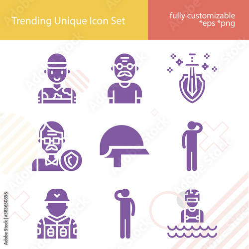 Simple set of statesman related filled icons.