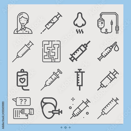 Simple set of infusion related lineal icons.