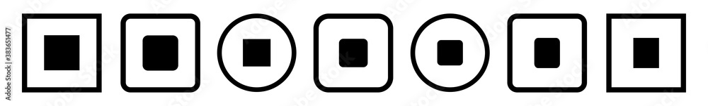Stop Button Icon Black Line | Stop Buttons Illustration | Video Audio Player Navigate Symbol | Quiet Logo | Game Off Sign | Isolated | Variations Stop Button Icon Black Line | Stop Buttons Illustration | Video Audio Player Navigate Symbol | Quiet Logo | Game Off Sign | Isolated | Variations