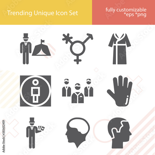 Simple set of sexuality related filled icons.