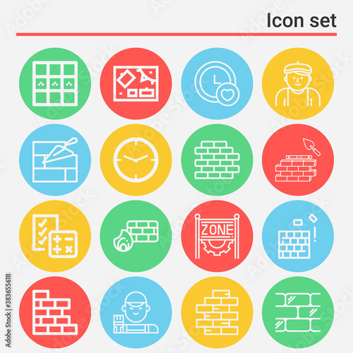 16 pack of partition  lineal web icons set