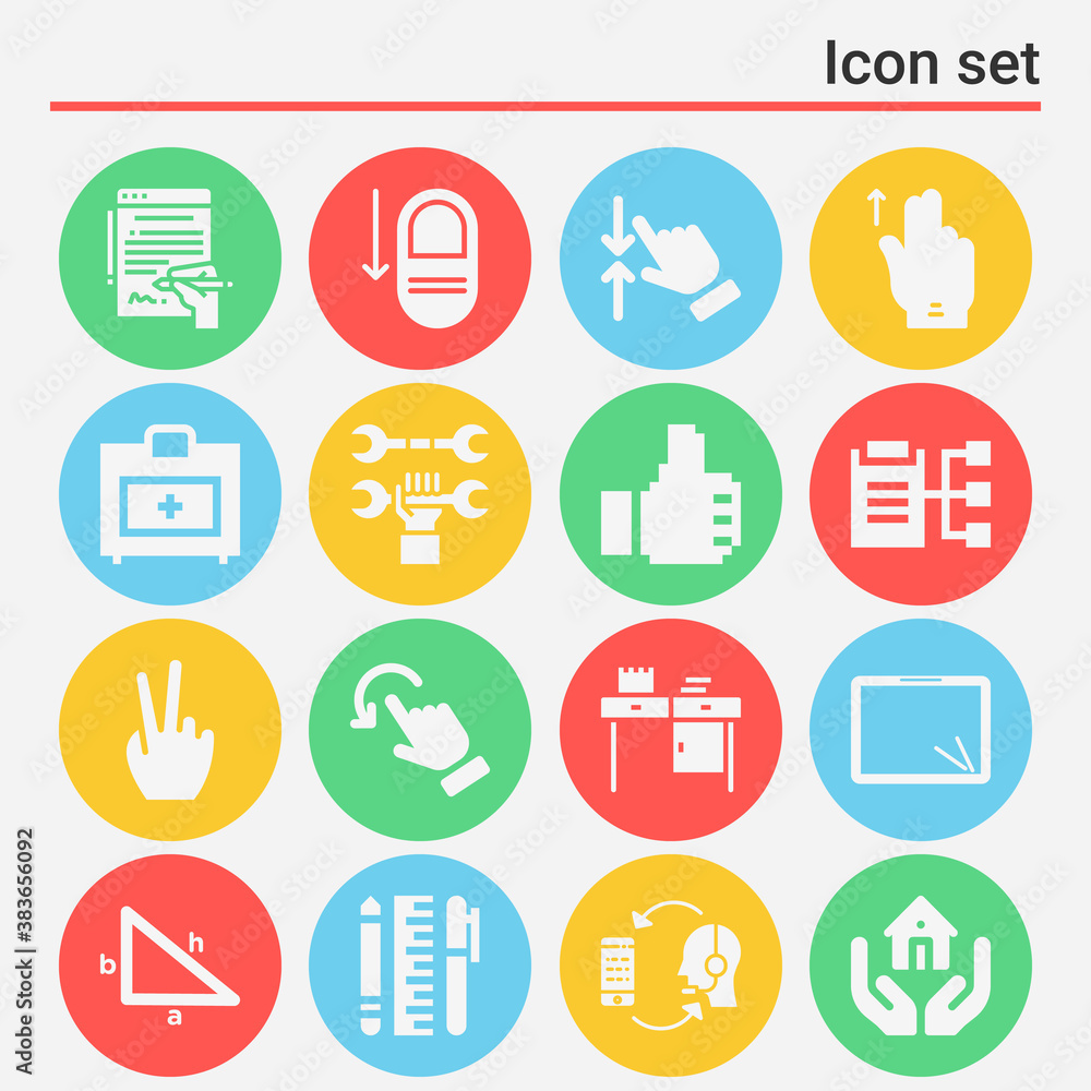 16 pack of writing filled web icons set 16 pack of writing filled web icons set