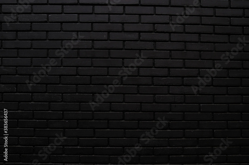 Dark grey brick wall texture. Abstract Web Banner. Copy Space