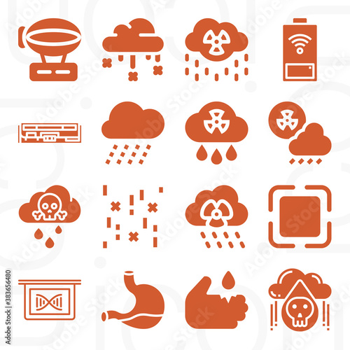 16 pack of acid  filled web icons set