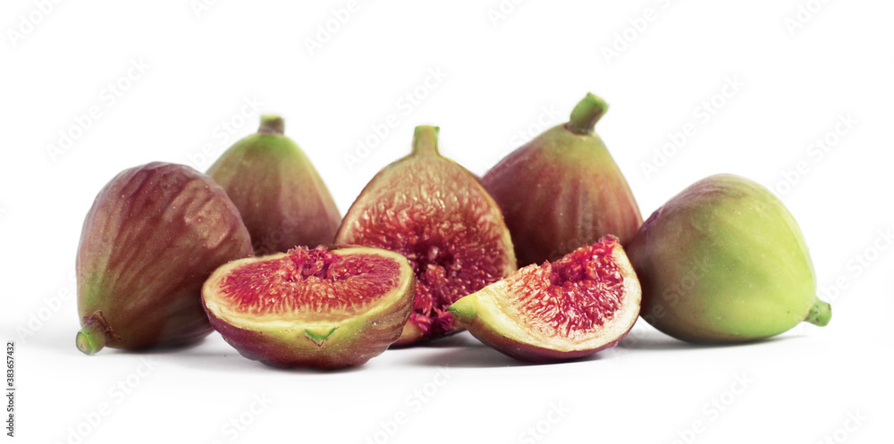 Fresh figs fruit. Slices. Isolated on white background Fresh figs fruit. Slices. Isolated on white background