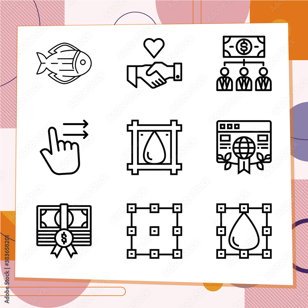 Fototapeta premium Simple set of 9 icons related to grant