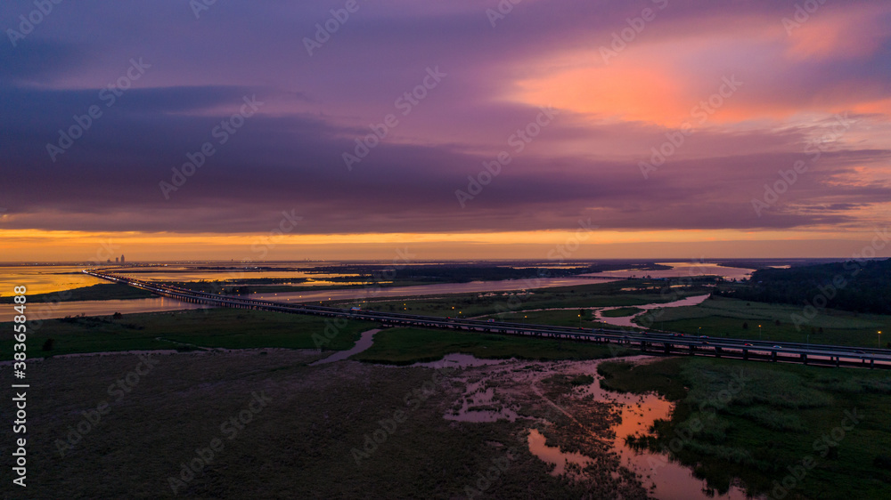 Fototapeta premium Sunset on Mobile Bay