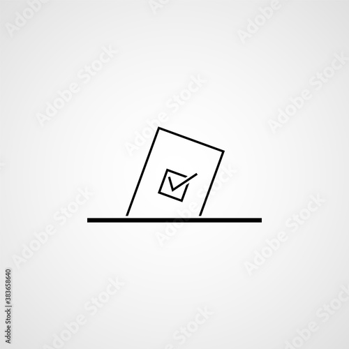 Voting ballot box. Election vote concept. Simple line design. Vector illustration