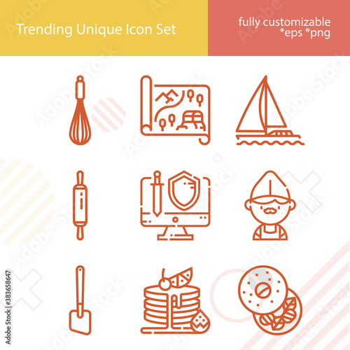 Simple set of holmes related lineal icons.
