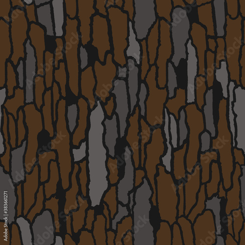 Vector seamless camo tree bark tiger army fatigue pattern design