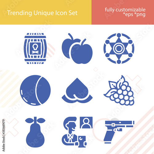 Simple set of mixed related filled icons.
