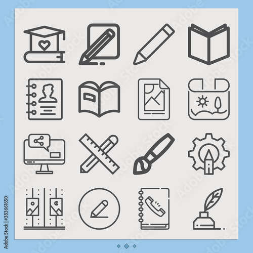 Simple set of publish related lineal icons. © Nana