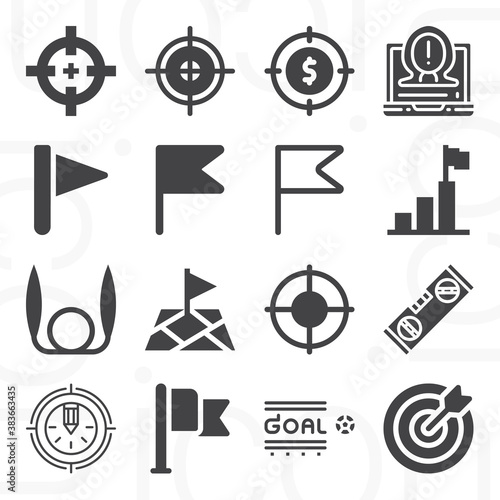 16 pack of intent  filled web icons set
