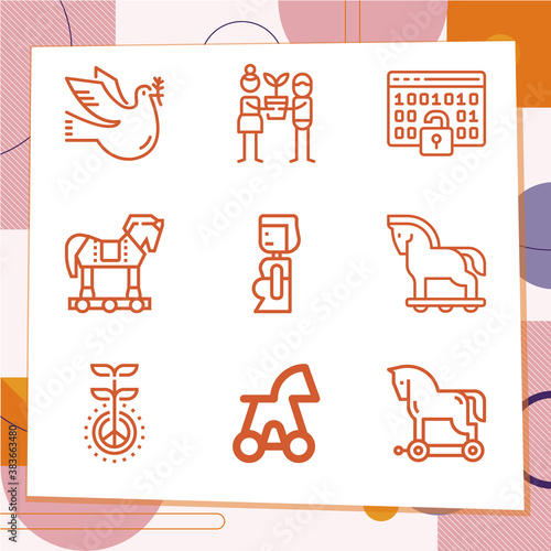 Simple set of 9 icons related to wanting