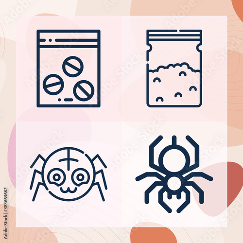Simple set of poison related lineal icons